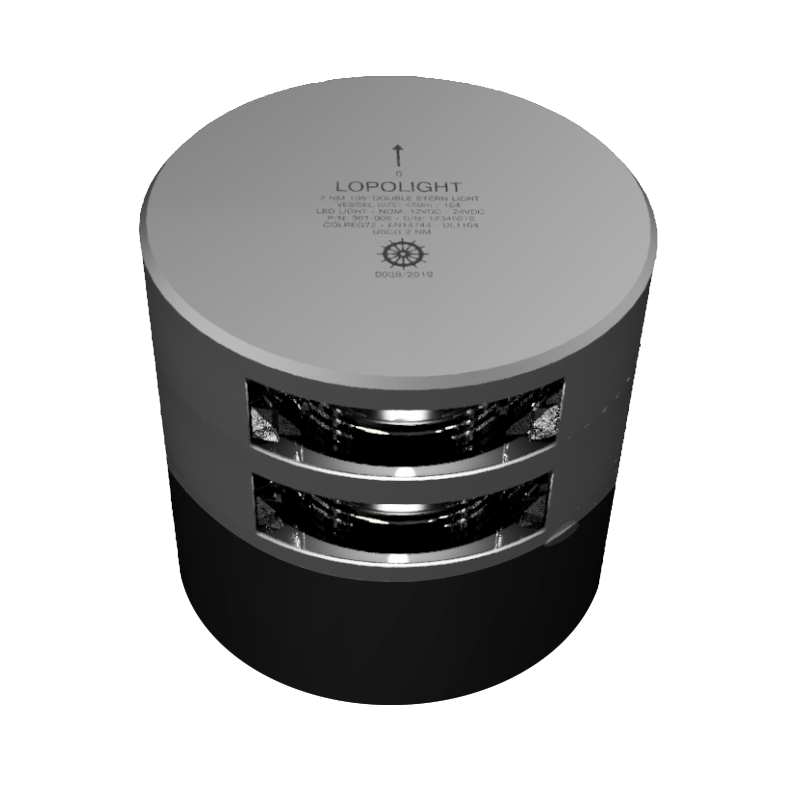 2nm 135° White, dbl stern, silver anodized 2nm 135° White, dbl stern, silver anodized